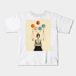 Thinking circus lady paper collage Kids T-Shirt